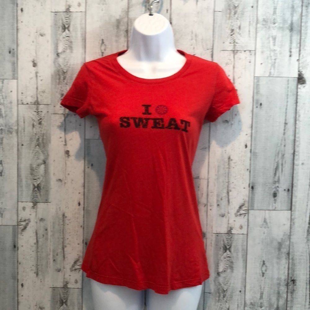 Athleta I ❤️ Sweat Red Short Sleeve Tee XXS